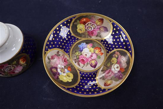 An early 19th century Swansea porcelain tea cup, saucer and plate, c.1820